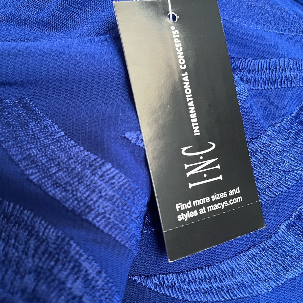 INC brilliant cobalt blue cap sleeve top NWT❣️ - Picture 5 of 9